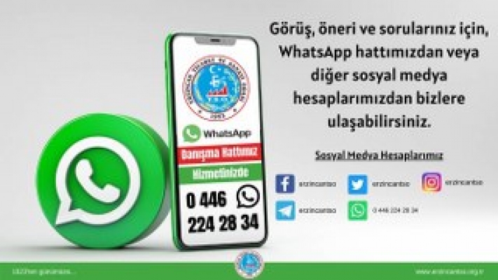 Erzincan TSO Whatsapp iletişim hattı hizmete girdi