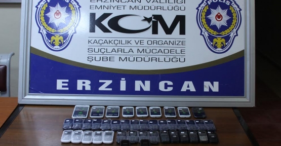 Erzincan Emniyeti 42 adet kaçak cep telefonu ele geçirdi